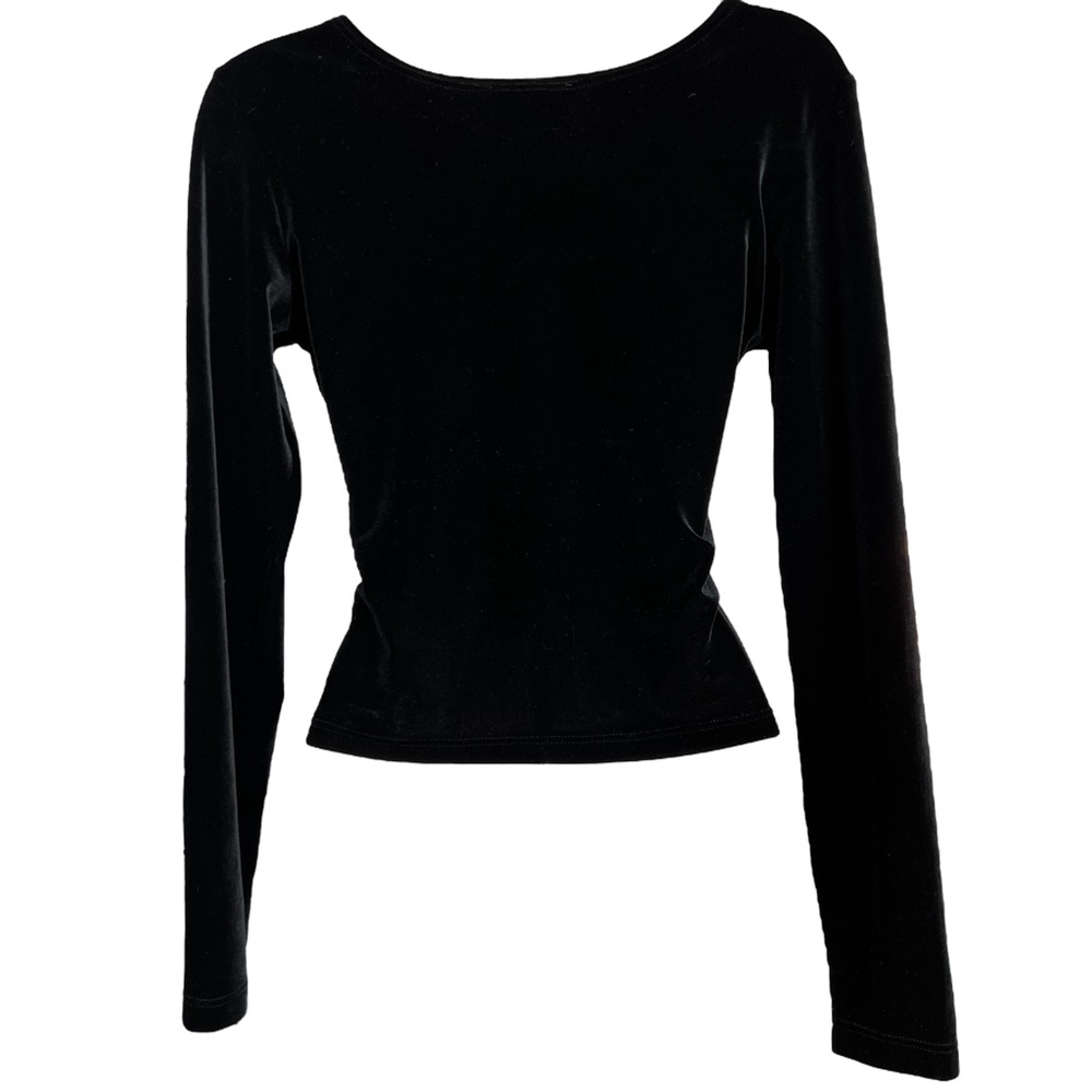 Black Velvet Heart V-neck Top | Sz S - Picture 5 of 15